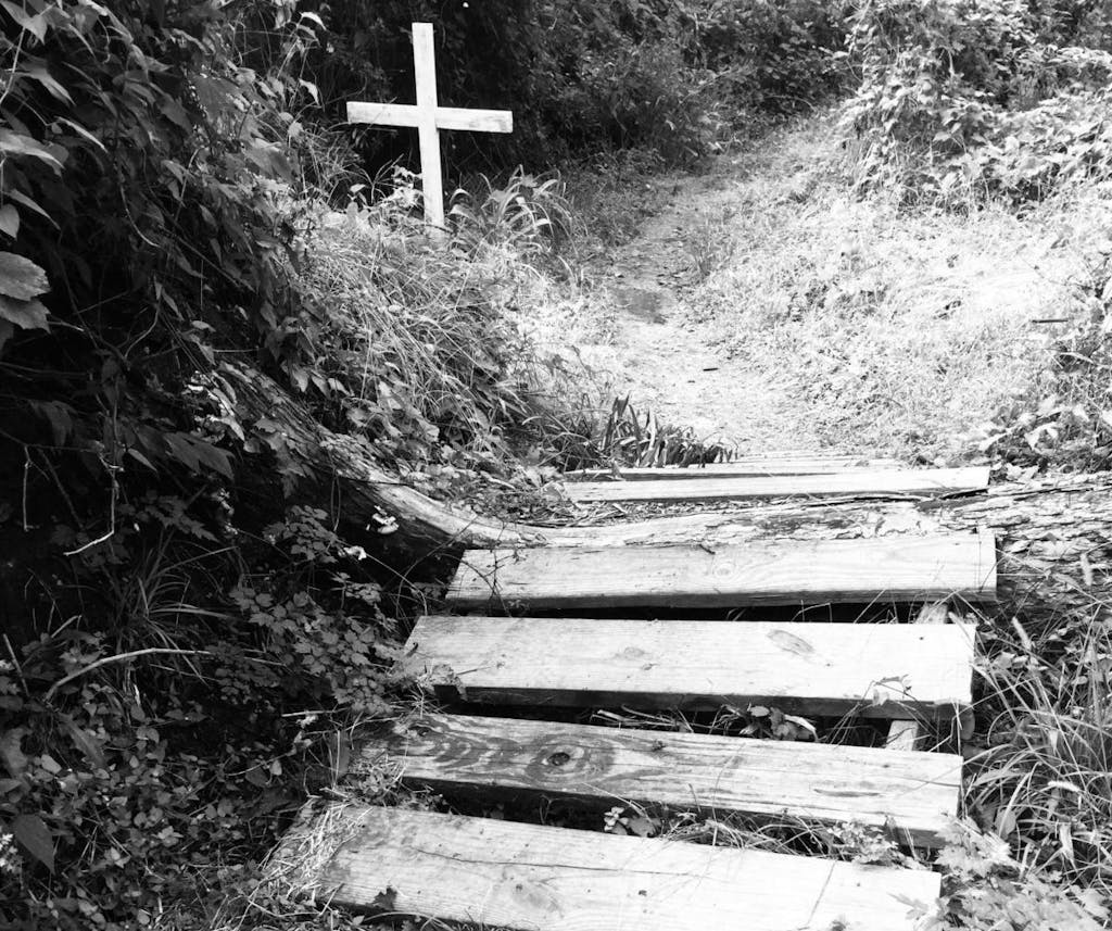texas-historical-marker-hodges-bend-cemetery-stair-bw